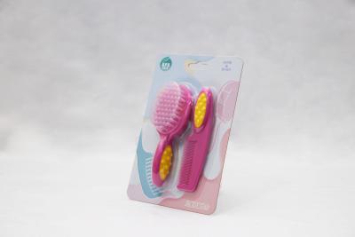 China Custom Logo Silicone Hair Brush And Comb Set Kids Newborn Hair Brush Set for sale