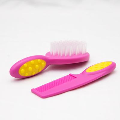 China Healthy Soft Colorful Baby Hair Brush Comb Set BPA FREE Newborn Hair Brush Kit for sale