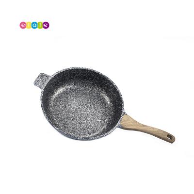 China Sustainable Hot Sales Aluminum Nonstick With Cover Stick Fry Pan Non Frying Pan With Custom Handle for sale