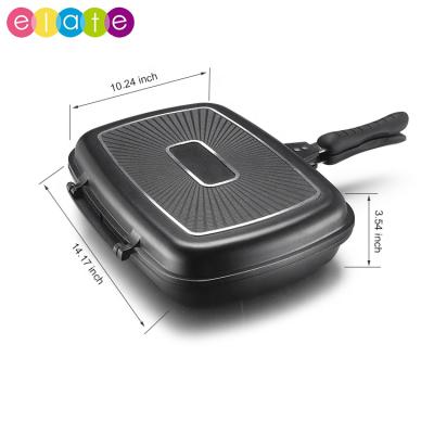 China Sustainable Cheaper Aluminum Die Cast Nonstick Double Side Grill Pan Frying Pan With Low Price for sale