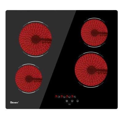 China 220V-240V 4 Burner Electric Cooktop Built In 24 Inch Ceramic Cooktop 6000W for sale