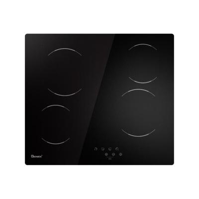 China 4 Burner Electric Cooktop Built In 24 Inch Ceramic Cooktop 6000W Frosted Glass for sale