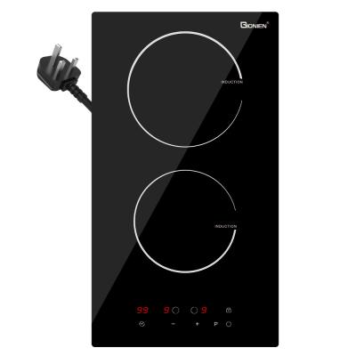 China Plug in Domino Induction Hob 2 Anéis 30cm Electric Cooktop Construído em Worktop à venda