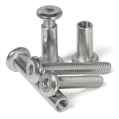 China Stainless Steel M6 Hex 304 316 Flat Head Socket Flat Head Male And Female Chicago Screw And Nut for sale