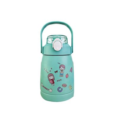 China PORTABLE Stainless Steel Vacuum Insulated Cup With A Strap For Easy Carrying 1100ml Large ml Straw Kettle Mug for sale