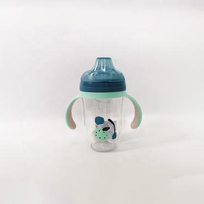 China Biodegradable Eco-Friendly Straw Sippy Cup Child Drinking Water Bottle BPA Free Silicone Baby Feeding Free Training for sale