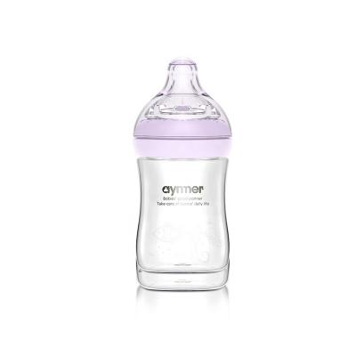 China BPA Free Factory Wholesale Baby Glass Feeding Bottle Without Handle Simple And Safe Feeding Bottle for sale