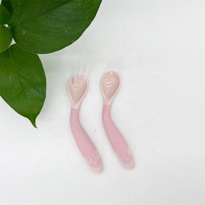 China BPA Free Baby Tableware PP Material Can Be Twisted Baby Spoon Fork BPA Free High Quality Spoon for sale