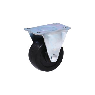 China Wholesale Factory Price Flat Free Casters 1 Inch Wear Resistant Directional Wheels Black Rubber Mute Caster for sale