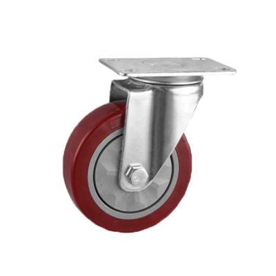 China Flat Free Swivel Casters With 360 Degree Rotation Top Plate PVC Heavi Duti Caster Wheel for sale