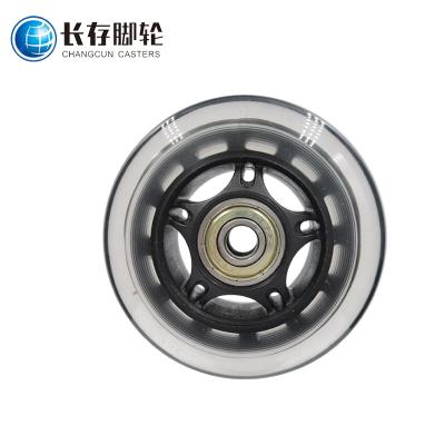 China Modern 3 Inch PU Quite No Noise Markless Single Wheels Apply To Medium Duty Swivel Casters for sale