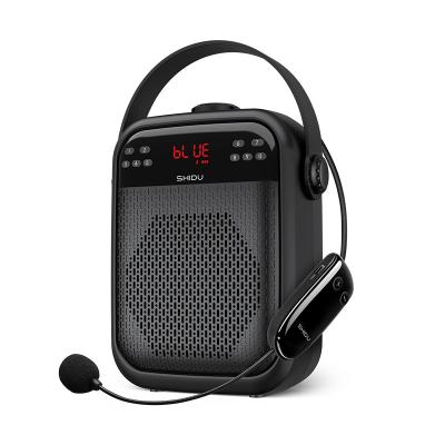 China SHIDU 25W Mini Portable PA System No Voice Amplifier with UHF Wireless Microphone for sale