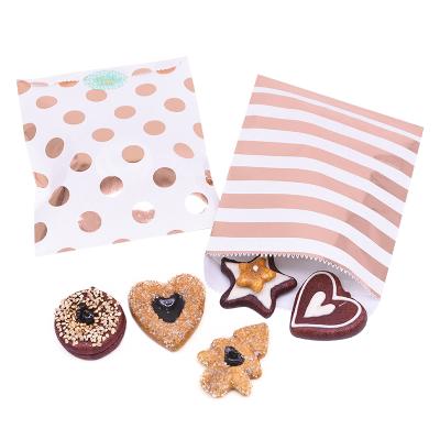 China Recycled materials wholesale high quality striped snack bag packaging birthday favors small candy hot sale snack paper bag for sale