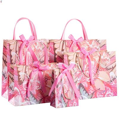 China Hot Pink Jewelry Modern Design Luxury Colorful Custom Jewelry Recyclable Small Gift Bags No Minimum With Handles for sale