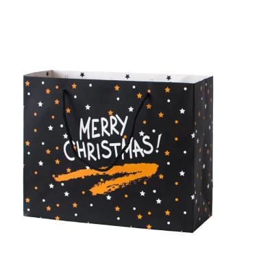 China Small Star Merry Christmas Paper Materials Multi Color Materials Recycled Paper Gift Bag Packaging Craft Gift Bag for sale