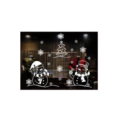 China Silver Glass Waterproof Wholesale Stickers Christmas Snowman WALL STICKER PVC Window Sticker Electrostatic Wall Stickers For Bedroom for sale