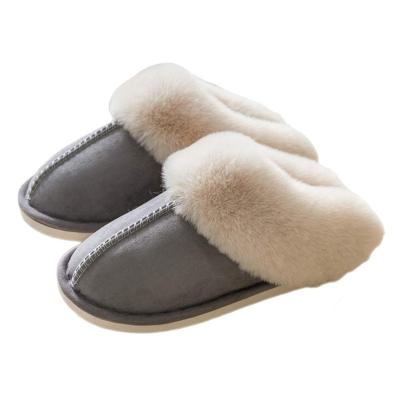 China New Fashion Breathable Indoor Hairy Faux Fur Warm Slippers Winter Housewife Shoes Slip On Flats Slides Plush Female Home Slippers for sale