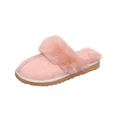 China Fashion Trend Luxury Style Warm Soft Warm Bedroom Shoes Flat Indoor Fur Slides Indoor Bedroom Winter Slippers For Ladies for sale