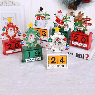 China Wooden Ornaments Mini Decorating Items Christmas Gift Box Christmas Decorations Wooden Countdown Calendar Decorations for sale