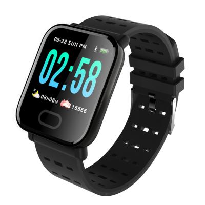 China Smart Heart Rate Monitor Sports Watch APP Control Wristband A6 Touch Screen Smart Watch IP67 Fitness Blood Pressure for sale