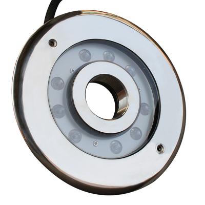 China LANDSCAPE 12v led ip68 background water ring light rgb stainless steel waterproof fountain lamp for sale