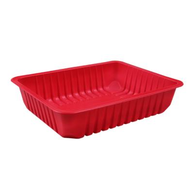 China Custom Supermarket RPP/PP Disposable Frozen Microwavable Plastic Blister Container Food Packaging Fresh Meat Packing Trays for sale