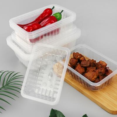 China Eco-Friendly Disposable Rectangle Plastic Transparent Microwave Food Fruit Packing Blister Tray Packing Fresh Food Supermarket Frozen Tray for sale