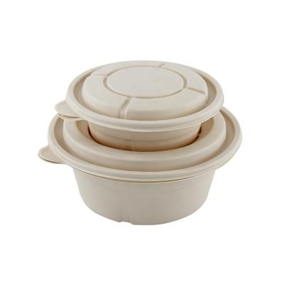 China Bio Degradable Disposable Plastic Container Leak Proof Biodegradable Plastic Container Food Packaging Bio Cornstarch Takeaway Bowl for sale