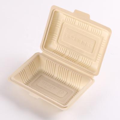 China PLA Degradable Disposable Microwavable Cornstarch Lunch Box Degradable Food Packaging Bio Food Packaging Take Out Container for sale