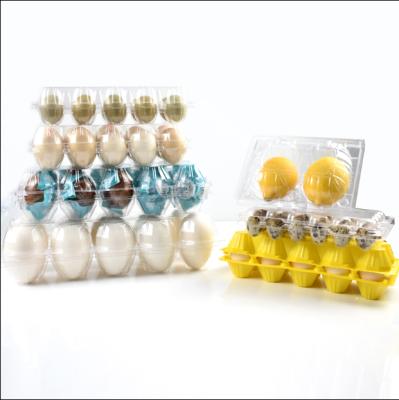 China Packaing China Disposable Clear PET RPET Plastic Egg Quail Eggs Packing Holder Transparent Storage Box Cartons For Eggs for sale