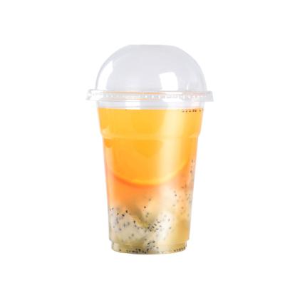 China 2020 New 16oz 500ml Custom Clear Pet Beverage Drink Cups Coffee/Milk Tea Cold Juice Drinking Disposable Plastic Cups And Lids for sale