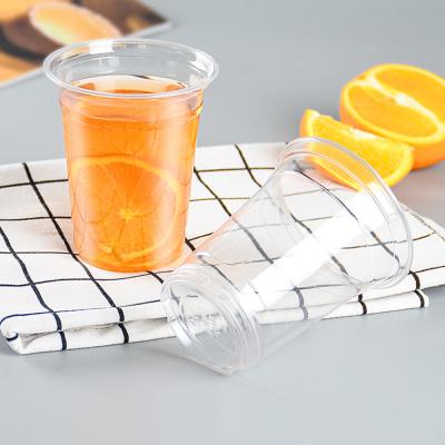 China 12oz 360ml single wall custom pet juice milktea disposable coffee take away clear plastic blister cup for sale