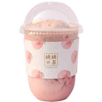 China Sustainable Wholesale 12 16 22 Oz Bubble Tea Eco - Friendly Cold Drinking RPP / PP Plastic Reusable U - Shaped Mug With Lid for sale