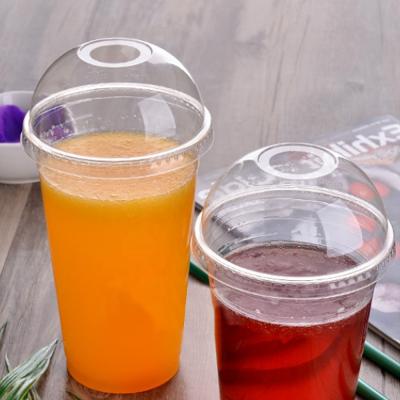 China Non Spill Custom Clear Biodegradable Eco Friendly Disposable Plastic Pla Cup With Dome Lid for sale