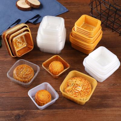 China Cheap Disposable Clear Moon Mini Muffin RPET/PET/PP Containers Cupcake Blister Plastic Square Cake Individually Wrapped Disposable ZD for sale