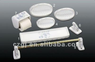 China Ceramic Ceramic 7pcs Bathroom Accessory Set for sale