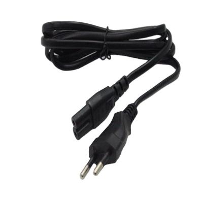 China Underground AC Charger Cable Fir For European Standard 2 Prong Power Cord, European Standard Round Eight-Character Tail AC Plug, Black for sale