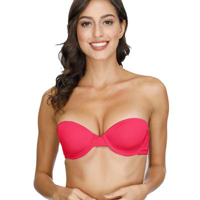 China QUICK DRY Backless Strapless Bras Push Up Padded Bra Half Cup Seamless Bra for sale