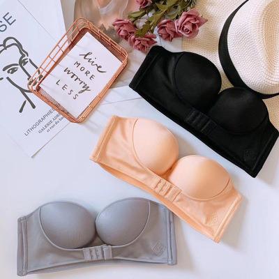 China QUICK DRY Women's Chest Sticker Underwear Strapless Gathering Comfortable Tube Bra Small Adjustable Strapless Wrapped Bra Top for sale