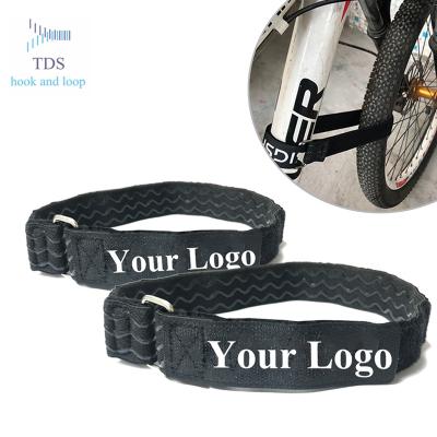 China Factory Customized Reusable Hook And Loop Bike Wheel Non Slip Reusable Holding Strap With Silicon Tds2841 for sale