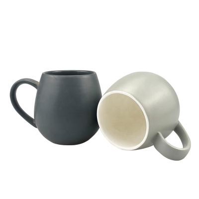 China Viable Hot Sale Ceramic+mug Matte Mint Green Ball Shape Stoneware Coffee Mug Ceramic Mugs Wholesale for sale