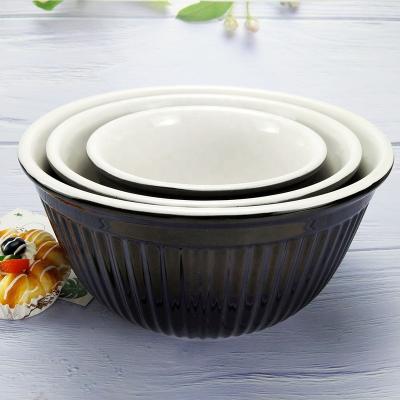 China Sustainable Kitchen 3 Mix Noodle Soup Set Deep Nesting Nordic Ceramic Bowl for sale