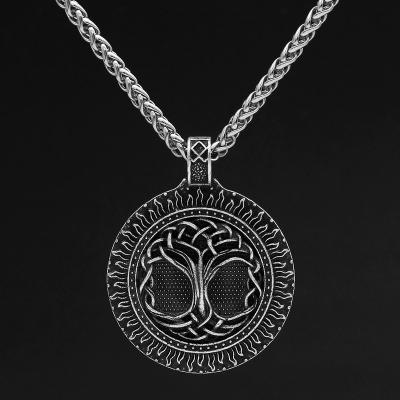 China Yggdrasil Viking Necklace Viking Jewelry Religious Norse Tree Of Life For Women Mens With Gift Bag for sale