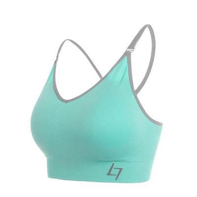 China Breathable Warm Sports Wears Padded In Stock Ladies Women Seamless Sports Bra for sale