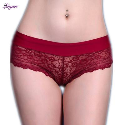 China Low Waist Women Lace Underwear Sexy Transparent Seamless Breathable Panties for sale