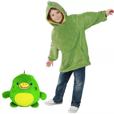 China Wholesale New Plus Size Winter Sweatshirt Kids Hoodie Pet Shaped Wearable Hoodie Fleece Animals Cartoon Pillow Cover for sale