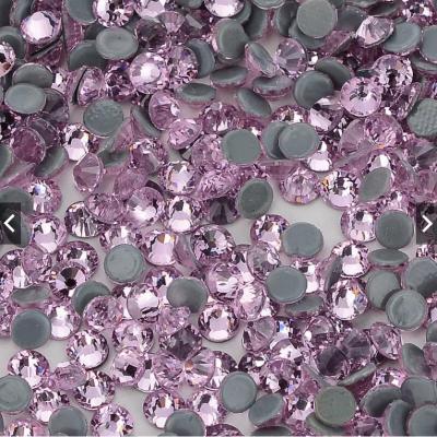 China Top Quality ss3-ss34 Light Flatback Rose Flat Back Nail Art Crystal Stones / Glue On Non Hotfix Rhinestones for sale