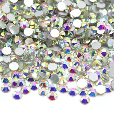 China Wholesale Super Ceramic Art Glass Rhinestones Shiny Nail Nail Crystal Clear Non HotFix FlatBack Glass Drill Rhinestones Glitter 1440pcs/bag for sale