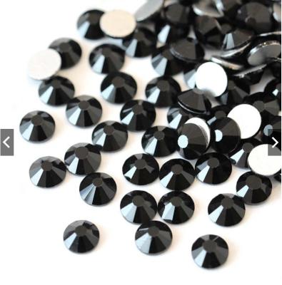 China Black Flatback SS4-SS60/Crystal Glass Rhinestone Spray For Nail Art Flatback Non Hotfix Glue On Rhinestones Rhinestone Sewing And Cloth Garment for sale