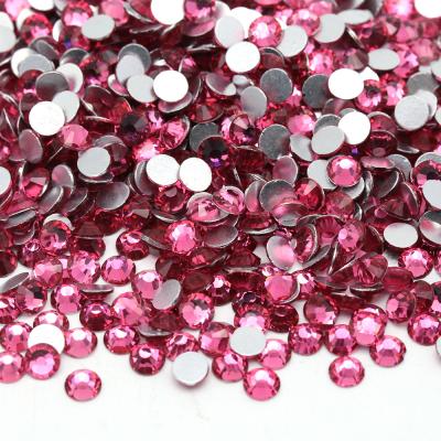 China HEPING SS3-SS40 Rose Color Flatback Rhinestone For Nail Art, (144-288-1440pcs) /pack Flat Back Hotfix Glue No On Nail Art Rhinestones for sale